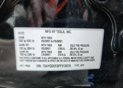 2023 Tesla Model Y from USA, damaged, VIN 7SAYGDEF8PF918676